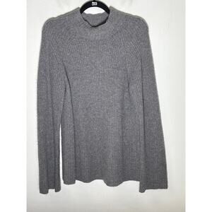 360CASHMERE Gray Long Sleeve Knit Cashmere Sweater Sz M